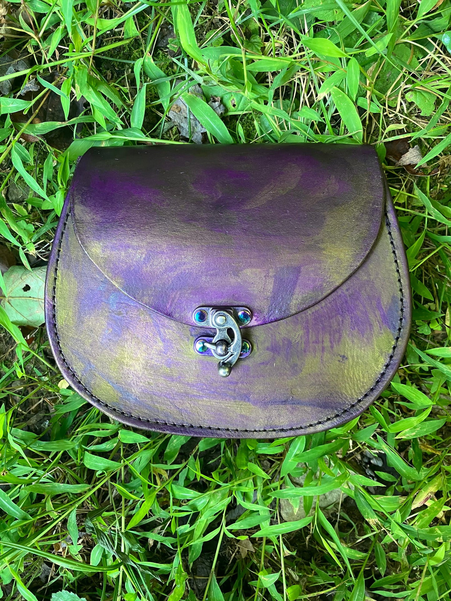 pj bag in metallic purple