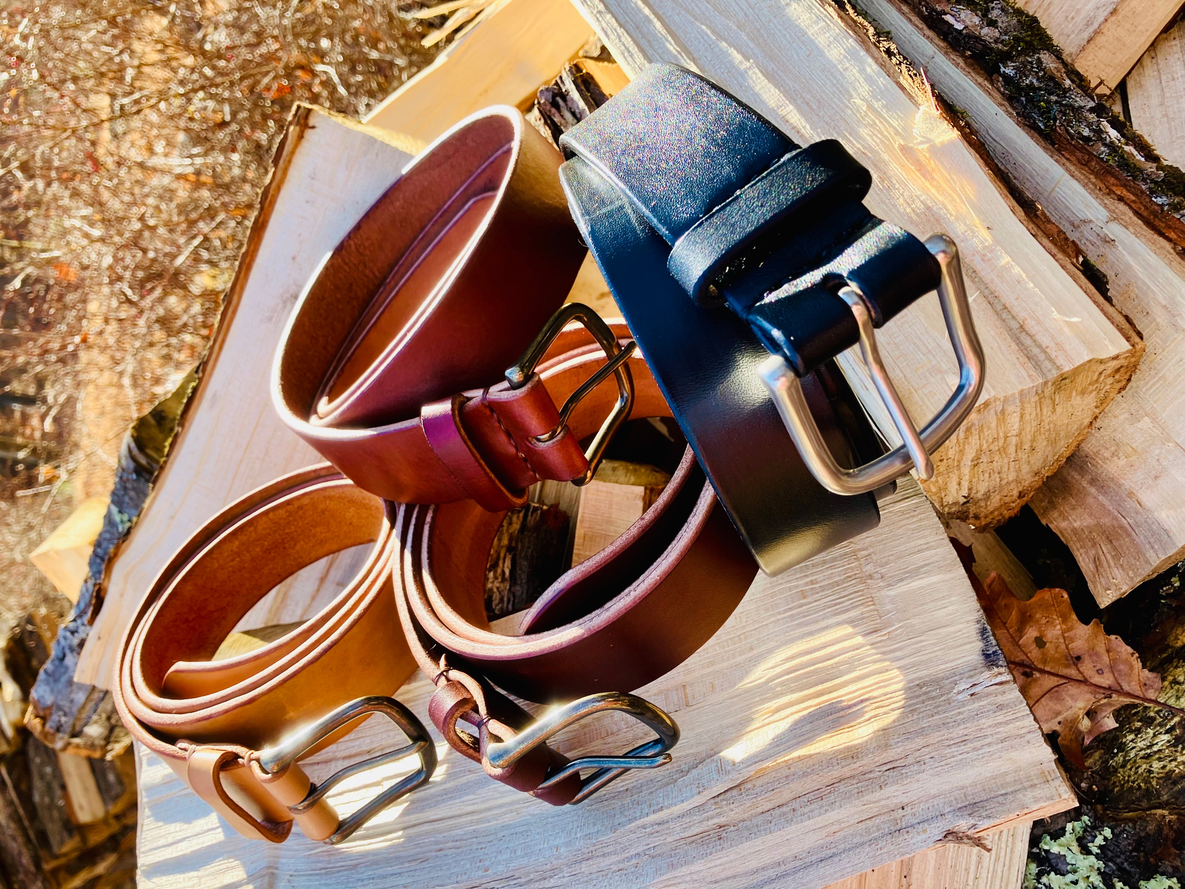 Charlotte Brody Olive Leather Belt - NEW (Large) Dakota Wide Belt in Vachetta Leather | TWP main image 2