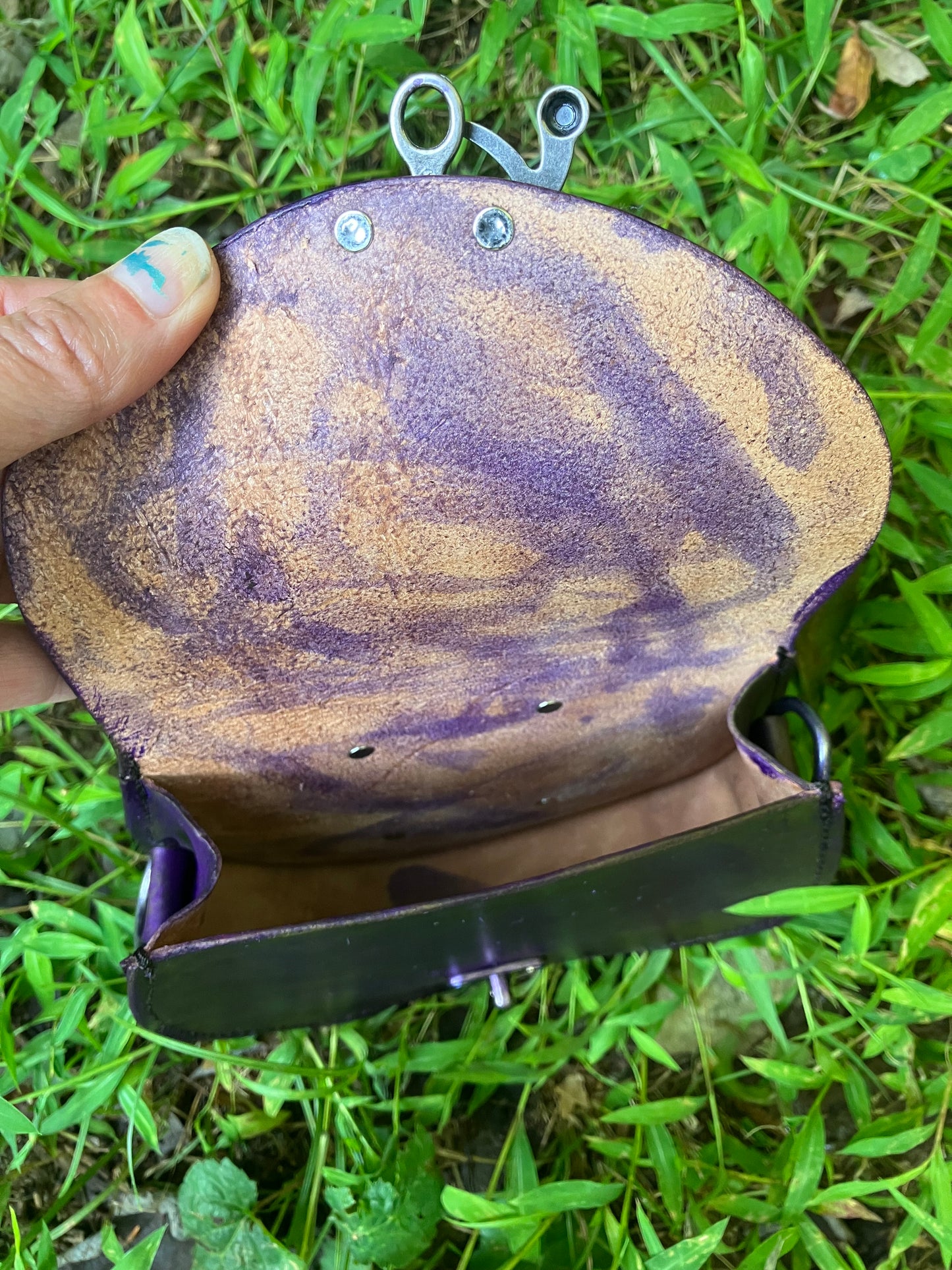 pj bag in metallic purple