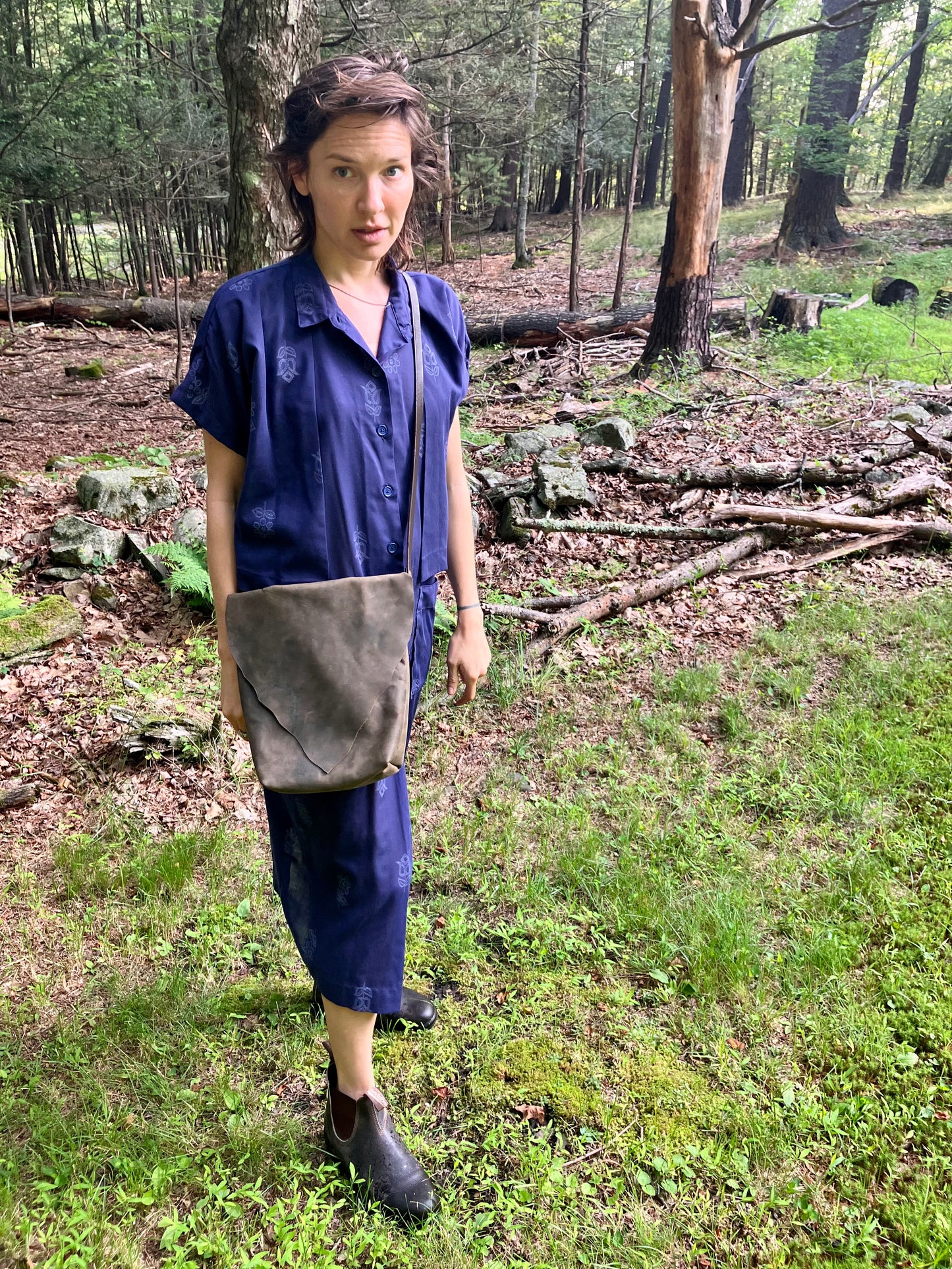 brown leaf crossbody