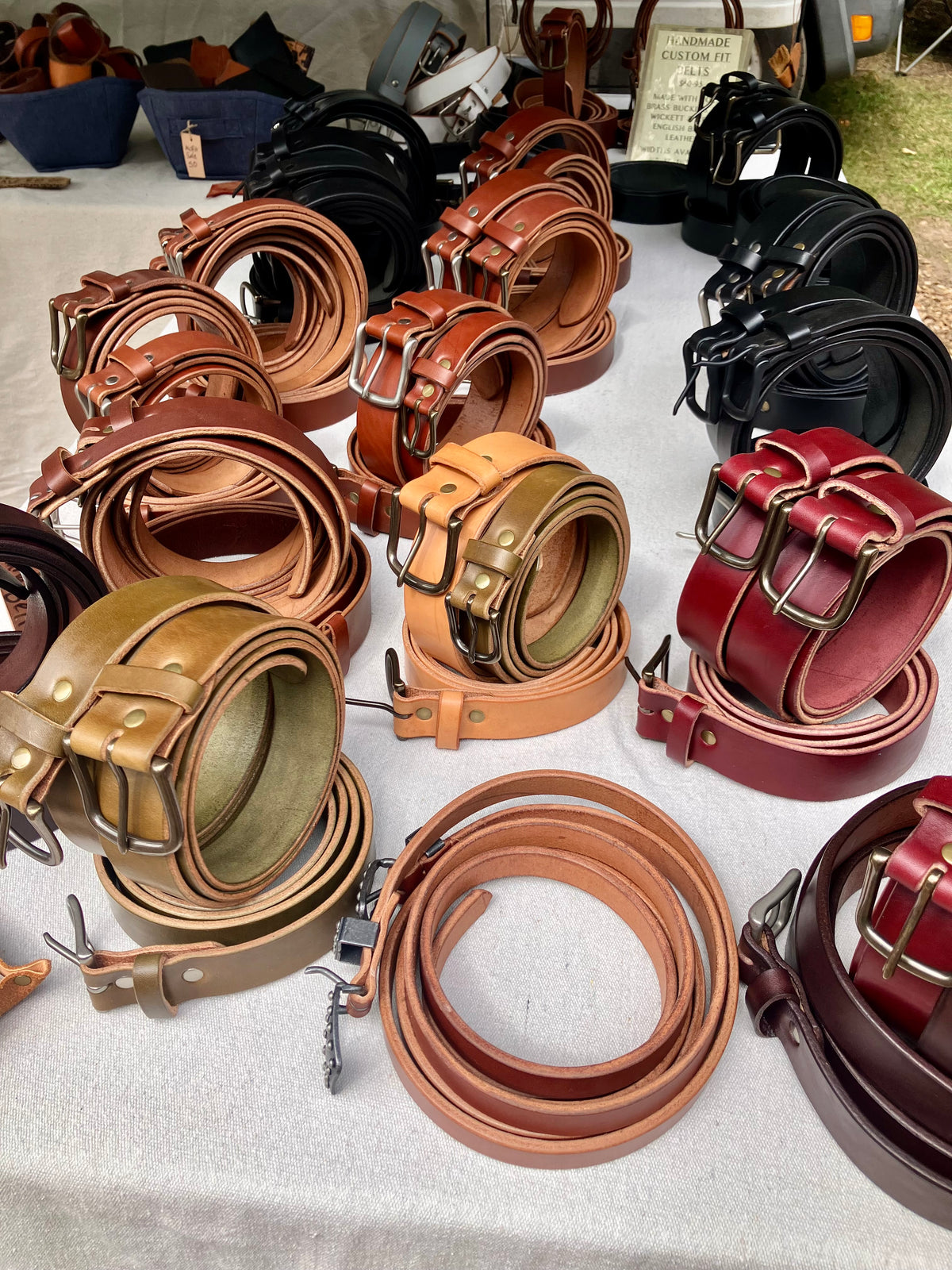handmade custom fit leather belt