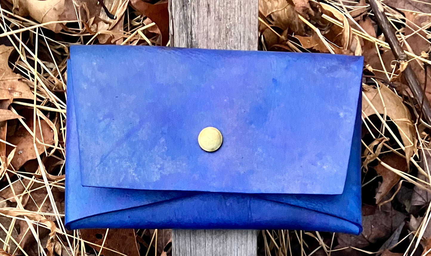 envelope pouches, leather, handpainted