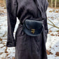 soft black handmade leather bag/belt-bag hybrid with crossbody strap by Wilder Leather.