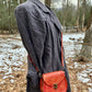 crossbody/belt bag hybrid, The Johanna, orange splatter leather